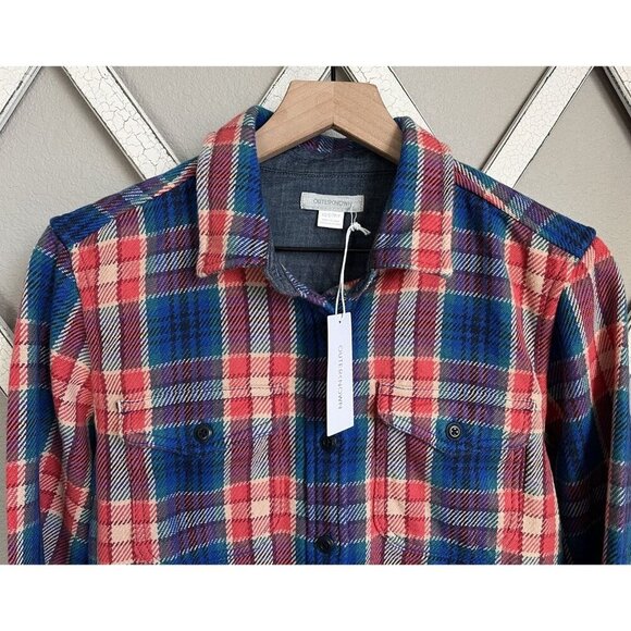 NWT! Outerknown Women's XS/S Blanket Shirt Button Down Organic Cotton Plaid - Picture 2 of 9